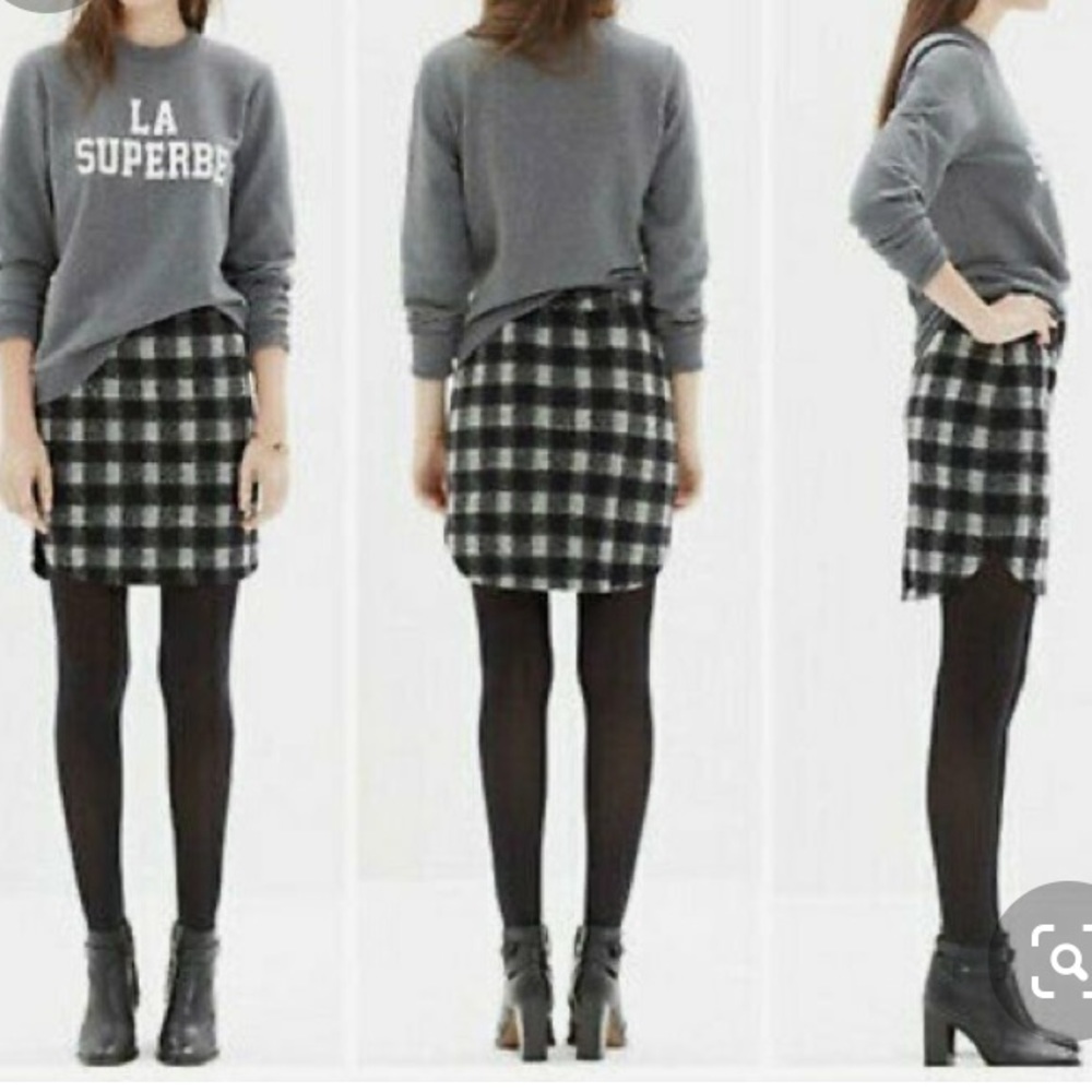 Madewell buffalo plaid shirttail skirt